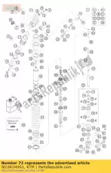 Ici, vous pouvez commander le adaptateur cpl. D = 50, h = 28,5 auprès de KTM , avec le numéro de pièce 50180349S1: