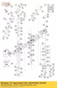 ktm 50180349S1 adaptateur cpl. d = 50, h = 28,5 - La partie au fond