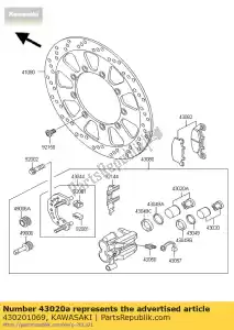 Kawasaki 430201069 piston-comp-brake - Bottom side