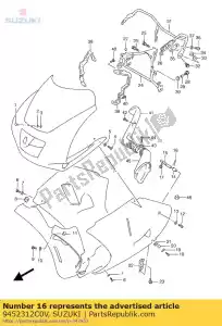 suzuki 9452312C0V pino, sob o capuz - Lado inferior