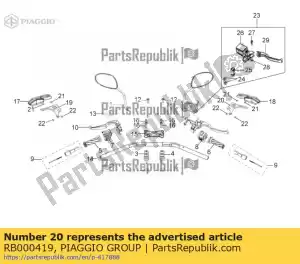 Piaggio Group RB000419 houder, prawda - Dół