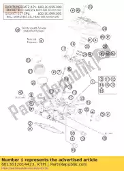 Here you can order the cylinder head rear cpl. From KTM, with part number 6013612014423: