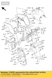 Qui puoi ordinare staffa, parafango kaf450-b1 da Kawasaki , con numero parte 110451882: