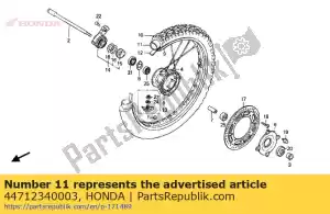 Honda 44712340003 tube, fr. wheel (bridgest - Bottom side