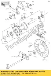 Aqui você pode pedir o roda dentada, 45t kx65-a1 em Kawasaki , com o número da peça 420411526: