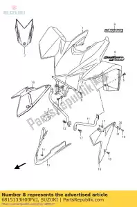 suzuki 6815133H00FVJ emblema, frente fe - Lado inferior