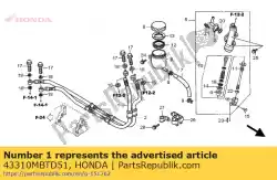 Qui puoi ordinare tubo flessibile, rr. Freno principale da Honda , con numero parte 43310MBTD51: