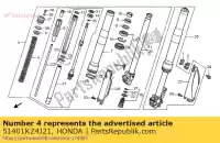 51401KZ4J21, Honda, ressort, fourche fr (0 honda cr  r cr125r 125 , Nouveau