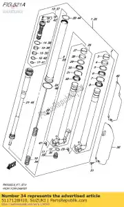 suzuki 5117128H10 mola, frente (k = - Lado inferior