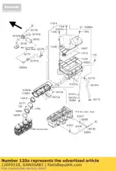 Aqui você pode pedir o soquete de parafuso, 5x18 zx900-f1h em Kawasaki , com o número da peça 120P0518: