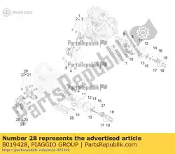 Ici, vous pouvez commander le axe de culbuteurs auprès de Piaggio Group , avec le numéro de pièce B019428:
