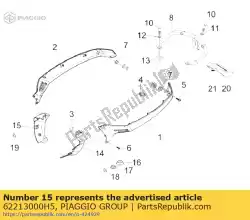 Qui puoi ordinare terminale posteriore spoiler destro da Piaggio Group , con numero parte 62213000H5: