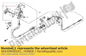 honda 06430MGED01 kit de cabos, estacionamento - Lado inferior