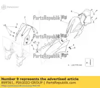 899561, Piaggio Group, Deflettore aprilia  dorsoduro zd4tv000, zd4tv001, zd4tva00, zd4tva01, zd4tvc00,  1200 2010 2011 2012 2013 2016, Nuovo