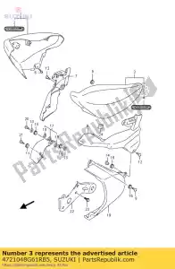 Suzuki 4721048G61RB5 moldura da capa lh - Lado inferior