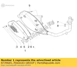Aqui você pode pedir o silenciador de proteção completa em Piaggio Group , com o número da peça 8739665: