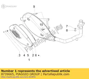 Piaggio Group 8739665 silenciador de proteção completa - Lado inferior