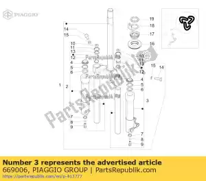 Piaggio Group 669006 l.h. manchon assy - La partie au fond