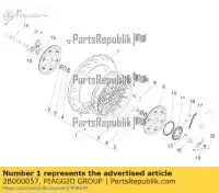 2B000057, Piaggio Group, voorwielvelg met lagers moto-guzzi audace audace 1400 carbon abs california zgulc000 zgulc001 zgulcu00 zgulcu01 zgulvc01 1400 2012 2015 2016 2017 2018 2019 2020 2021, Nieuw