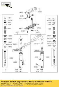 Kawasaki 440060074 pijp-rechtervork buiten - Onderkant