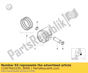 bmw 11007661036 repair kit piston rings - Bottom side