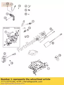 ktm 77711075100 chicote elétrico xc-f 13 - Lado inferior