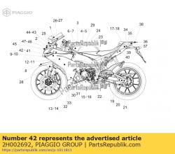 Aprilia 2H002692, Sticker linker zijkuip 