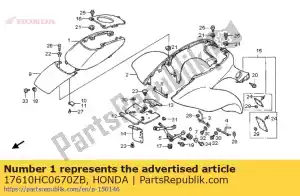 Honda 17610HC0670ZB cubierta, combustible * r134 * - Lado inferior