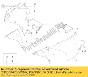 Piaggio Group 2H000847000XN6 rh lat.fairing. czarny - Dół