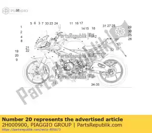 Piaggio Group 2H000900 decalco carena sx - Onderkant