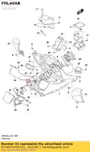 suzuki 9218005H01291 comp. de bloqueio, combustível - Lado inferior