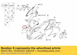 Tutaj możesz zamówić naklejka na owiewk? Z prawej strony od Piaggio Group , z numerem części B045785: