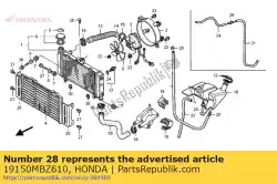 Aquí puede pedir cubierta, lado del radiador de Honda , con el número de pieza 19150MBZ610: