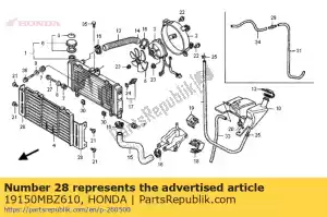 honda 19150MBZ610 cubierta, lado del radiador - Lado inferior