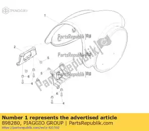 Piaggio Group 898280 carénage arrière. vide - La partie au fond