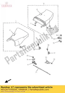 Yamaha 4SV247550000 gancho, asiento - Lado inferior