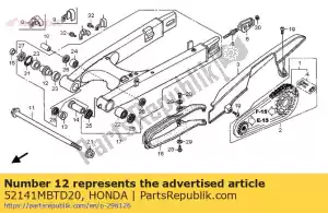 Honda 52141MBTD20 colar, dist pivô central - Lado inferior