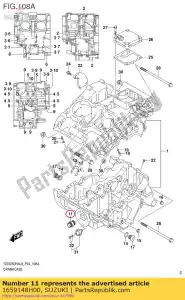 suzuki 1659148H00 z??czka, filtr oleju - Dół