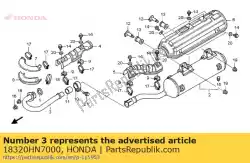 Ici, vous pouvez commander le tuyau d'échappement auprès de Honda , avec le numéro de pièce 18320HN7000: