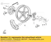 00A01310201, Piaggio Group, Eje. rueda trasera derbi variant variant courier benelux e variant courier e variant revolution e variant start courier e 50 1998 1999 2003 2004 2007, Nuevo