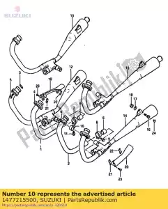 suzuki 1477215500 zacisk, wydech - Dół