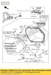 Here you can order the cover,side bag,lh,m. D. Gr zg140 from Kawasaki, with part number 140920122727: