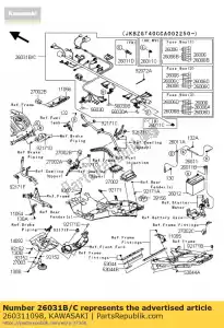 Kawasaki 260311098 arnês principal - Lado inferior