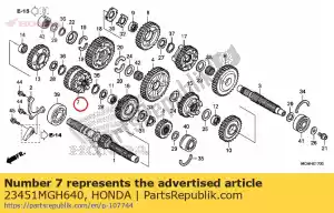 honda 23451MGH640 gear, mainshaft third & fourth (18t/23t) - Bottom side