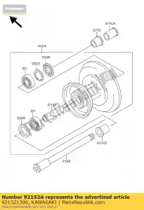 Kawasaki 921521306 collar, tuerca del eje fr, l = - Lado inferior