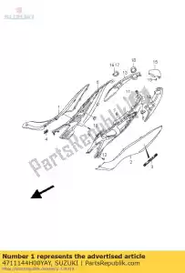 Suzuki 4711144H00YAY couvercle, cadre, r - La partie au fond