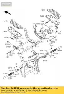 Kawasaki 340030026 support-étape, fr, lh - La partie au fond