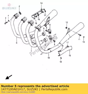 Suzuki 1477100A01H17 conn.muffler - Dół