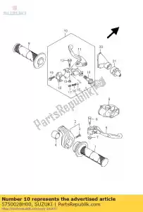 Suzuki 5750028H00 conjunto de palanca, clut - Lado inferior