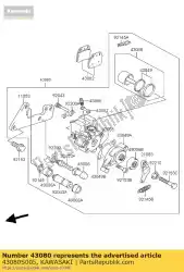 Tutaj możesz zamówić caliper-sub-assy, ?? Rr ksf400-a2 od Kawasaki , z numerem części 43080S005: